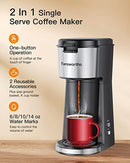 Famiworths Single Serve Coffee Maker K Cup & Ground Coffee, One Brew - Black - Brand New