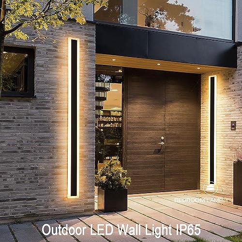 YONGJISHUN 2 PACK 32INCH LONG OUTDOOR LED WALL LIGHT 24W waterproof - BLACK - Like New