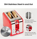 KOOC Toaster 2 Slice with Warm Rack, Retro B0914XXWCR - Red - Like New