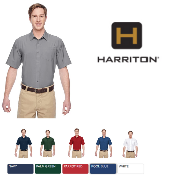 M610S Harriton Men's Paradise Short-Sleeve Performance Shirt New