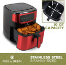 Paula Deen Stainless Steel 10-QT Digital Air Fryer 1700 Watts - Red Stainless - Like New
