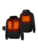 ORORO UNISEX HEATED FLEECE HOODIE - APPAREL ONLY - SIZE: MEN L - BLACK - Like New