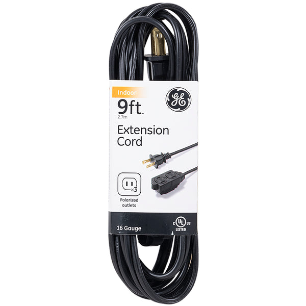 3 Outlet Black Polarized Extension Cord