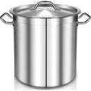 35 Quart Stainless Steel Cooking Pot Stock Pot Lid Large Soup Pot - B0BN5SRXM9 - Like New