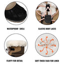 SHIBEVER Winter Snow Boots Women Waterproof Warm Shoes Brown Size 8 - Brand New
