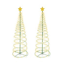 TOUCH OF ECO MERRYLITE SOLAR LED 4FT METAL CHRISTMAS TREE, 2PACK, MULTI-COLORED - Like New