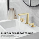 BWE 3 HOLE TWO HANDLE 8 INCH WIDESPREAD BATHROOM SINK FAUCET BRUSHED GOLD - Like New
