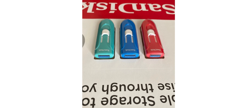 SanDisk 64GB CRUZER GLIDE 3.0 USB FLASH DRIVE 3 PACK - Red/Blue/Green - Brand New