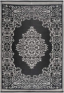 Ebimai Indoor/Outdoor Plastic Stain Proof Reversible Rug 3'11" x 5'11" - Black - Brand New