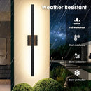 BesLowe 2-Pack 31.7” Outdoor Wall Lights, Modern Black Exterior Sconces - Like New