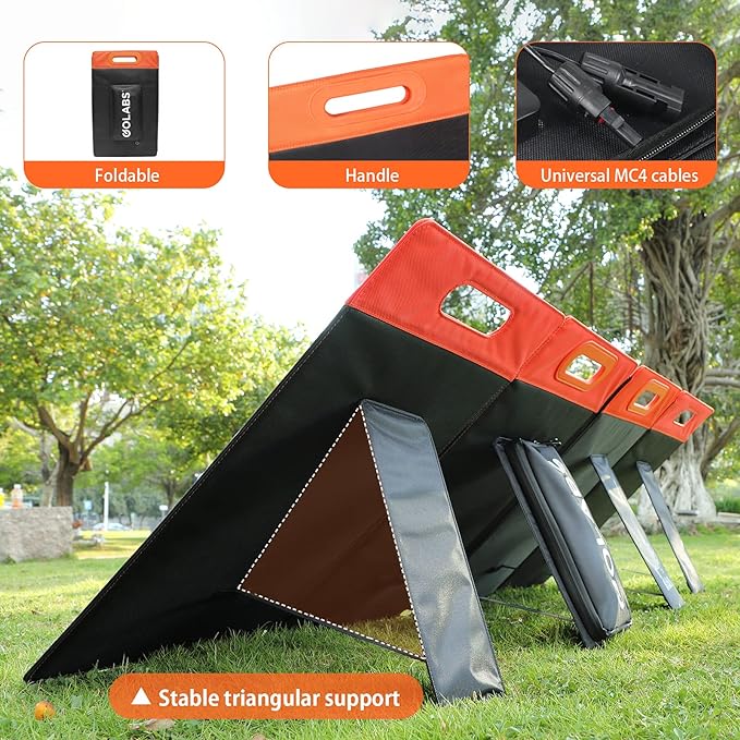 GOLABS SF60 Portable Solar Panel Monocrystalline Kickstand - Orange/Black - Like New