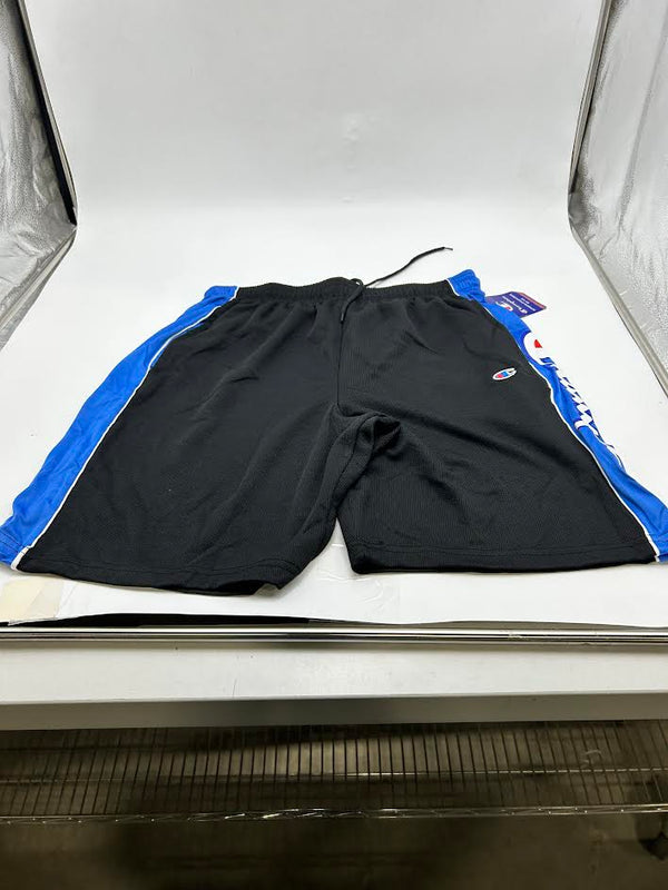 CHAMPION NWT BOYS CHAMPION SHORTS! SIZE LARGE NICE FS - BLACK/BLUE - Brand New