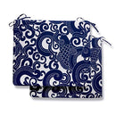 Downluxe Waterproof Square Corner Seat Cushion, 2 Pack - Blue Carp - Brand New