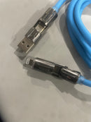 GENERIC 240W 2-IN-2 FAST DATA CABLE - BLUE - Like New