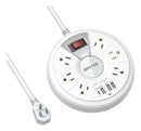 BESTEK 6FT USB C POWER STRIP, EXTENSION CABLE WITH 6 OUTLETS - WHITE - Like New