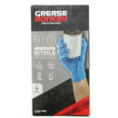 GREASE MONKEY ALL PURPOSE 4MIL THICKNESS DISPOSABLE NITRILE GLOVES 100CT SIZE: L - Like New