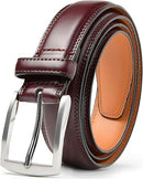CARLO FELLINI MEN'S DRESS BELT - SIZE: MEN 38/40 - WINE - Brand New