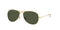 RAY-BAN MEN'S RB3362 COCKPIT AVIATOR SUNGLASSES 56 MILLIMETER GOLD/G-15 GREEN - Like New