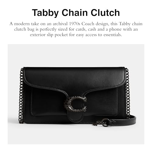 COACH TABBY CHAIN CLUTCH, V5 - BLACK - Like New