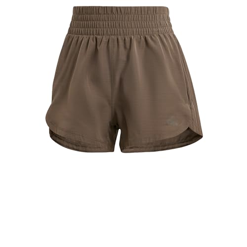 ADIDAS WOMEN'S PACER TRAINING 3-STRIPES WOVEN HIGH SHORTS SIZE L - SHADOW OLIVE - Brand New