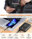 iHood 5V/7.4V/12V Heated Vest Battery Pack14400mAh Power Bank YJ-524A - Black - Like New