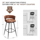 Counter Height Bar Stools Set of 2, 26 inch, Swivel Woven Back with Footrest - Like New