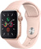 For Parts: Apple Watch Series 5 40mm Gold Aluminum Case Pink Band CRACKED SREEN/LCD