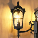 PARTPHONER BLACK ROMAN OUTDOOR LAMP POST TRIPLE HEAD ALUMINUM STREET LIGHT - Like New