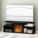 JENSEN FURINNO OPEN STORAGE FIREPLACE TV UP TO 70 INCH STAINLESS STEEL TUBES - Like New