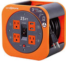 Link2Home Cord Reel 25 ft. Extension Cord 4 Power Outlets, 2 USB Ports, 2.4A - Like New