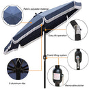 Blissun 9' Outdoor Patio Umbrella, Crank, Tilt, Push Button, B07MYT56XP - Blue - Like New
