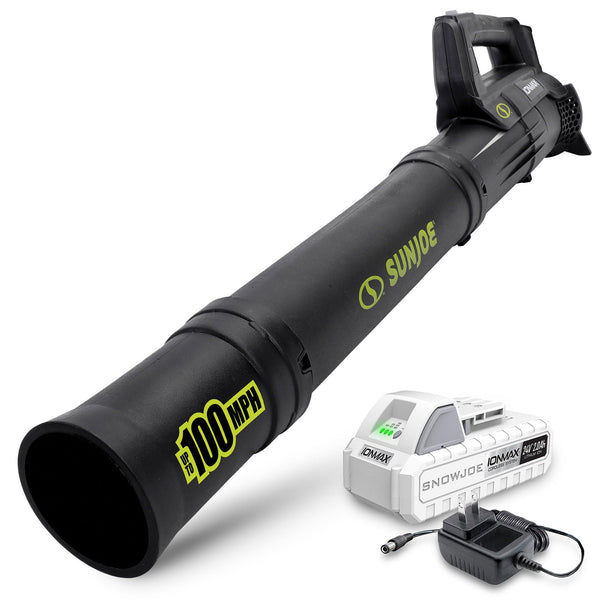 SUN JOE JET LEAF BLOWER W/ CORDLESS TURBINE & CHARGING, IONMAX 24V - BLACK/WHITE - Like New