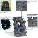 Sunnydaze Five Stream Rock Cavern Waterfall Fountain LED Lights 13-Inch - NEW - Brand New