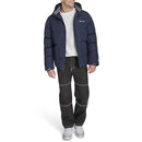 CHAMPION MEN'S QUILTED FULL-ZIP HOODED PUFFER JACKET MEN M PEACOAT PATCH POCKET - Brand New