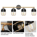 Ralbay Gold Black Bathroom Vanity Lights 4 Lights Wall Light B08F7YS64D Black - Like New