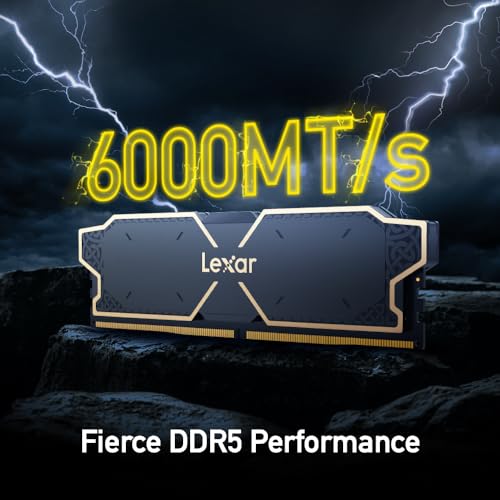 LEXAR 32GB (2X16GB) THOR OC DDR5 6000MT/S CL32 1.35V DESKTOP MEMORY - BLACK - Like New
