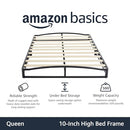 10PBECBF AMAZON BASICS METAL PLATFORM BED FRAME QUEEN 10" HIGH - BLACK - Like New
