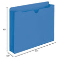 SMEAD FILE JACKETS REINFORCED STRAIGHT-CUT TAB 2" EXPANSION 50 PER BOX - BLUE - Like New