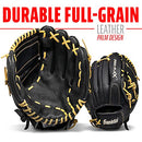 FRANKLIN SPORTS BASEBALL GLOVE PROFLEX ADULT SOFTBALL GLOVE 12" - BLACK/CAMEL - Brand New