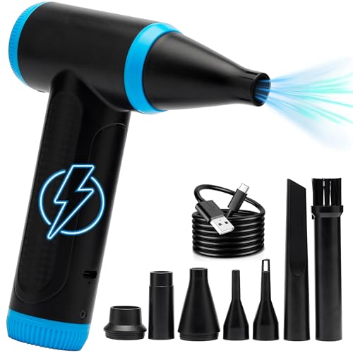 FABMA NA001 150000 RPM AIR DUSTER COMPUTER KEYBOARD JET DRY MINI BLOWER - BLUE - Like New