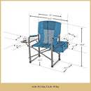 ARROWHEAD OUTDOOR Folding Chair w/Side Table & Integrated Cooler - Blue - Like New
