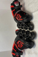 DIKASHI INLINE SKATES, ADJUSTABLE ALL WHEELS LIGHTED UP - SIZE: XL - RED BLACK - Like New