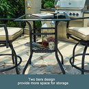 PatioFestival Outdoor Bistro Bar Table 2-Tier Glass Top B07V86XPQB - Black - Brand New
