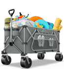 EVERYFUN PRO WAGONS CARTS FOLDABLE 350L COLLAPSIBLE WHEELS SLATE GRAY - GRAY - Like New