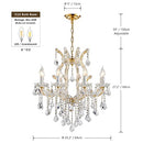 TMAFON Modern Gold Chandelier Light Fixture - Luxury Maria Theresa Crystal - Brand New