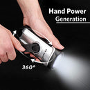 THORFIRE SOLAR FLASHLIGHT HAND CRANK SOLAR POWERED RECHARGEABLE - BLACK/SILVER - Like New