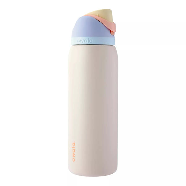 OWALA 40OZ FREESIP STAINLESS STEEL WATER BOTTLE - SANDY SHORES - Like New