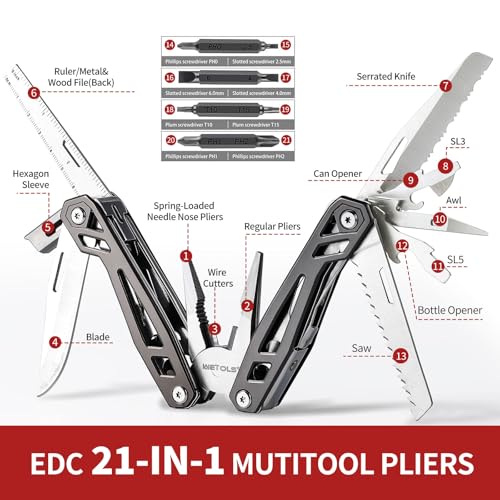 WETOLS Multitool 21-in-1 Stainless Steel Pocket Knife, Father's Day Gift Ideas - Like New