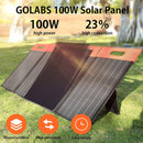 GOLABS SF100 Monocrystalline Portable Solar Panel Charger - Black/Orange Like New