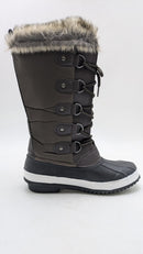 POLAR Womens Snow Boot Nylon Tall Winter Fur Lined Snow Warm - Size 7 - Brown - Like New